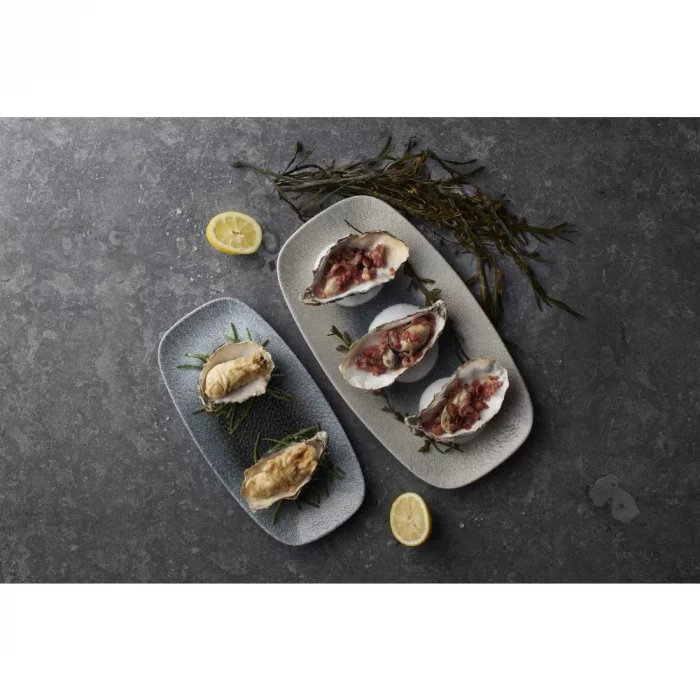 Churchill Raku Duo Agate Chefs Oblong Plate Topaz 348x189mm (Pack of 6) - Image 2