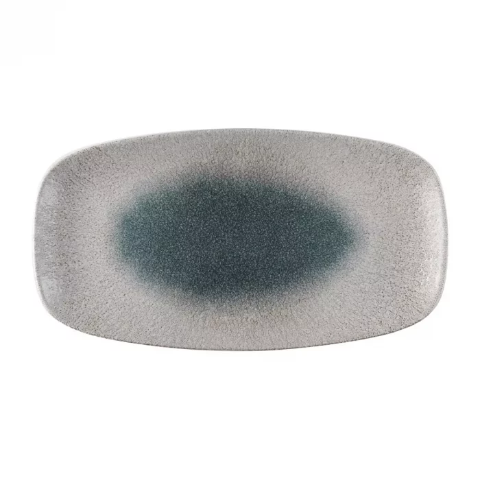 Churchill Raku Duo Agate Chefs Oblong Plate Topaz 348x189mm (Pack of 6) - Image 1