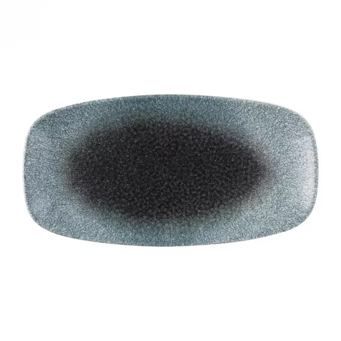 Churchill Raku Duo Chefs Oblong Plate Topaz Quartz 287x152mm (Pack of 12) - Image 1