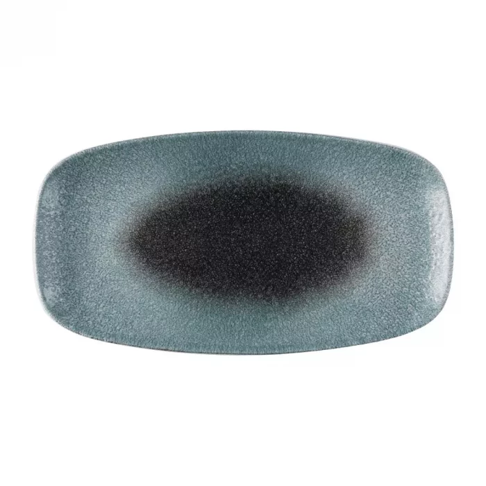 Churchill Raku Duo Chefs Oblong Plate Topaz Quartz 348x189mm (Pack of 6) - Image 1