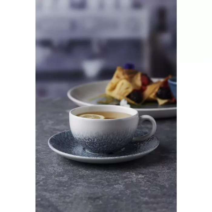Churchill Raku Duo Cappuccino Cup Topaz Blue 227ml (Pack of 12) - Image 2