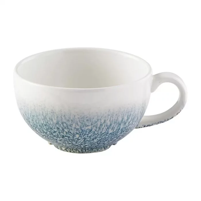 Churchill Raku Duo Cappuccino Cup Topaz Blue 227ml (Pack of 12) - Image 1
