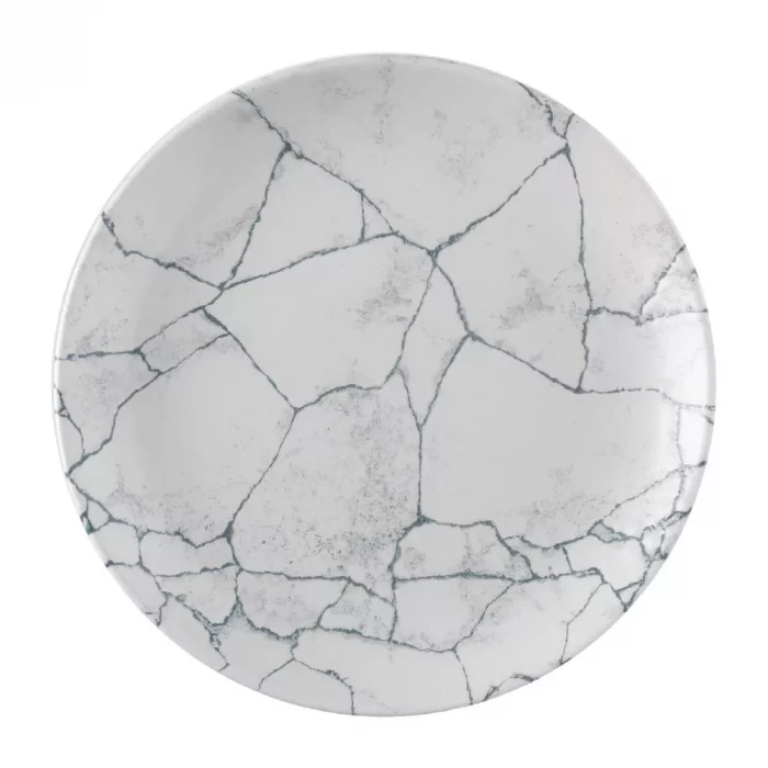 Churchill Studio Prints Kintsugi Pearl Evolve Coupe Plate Grey 219mm (Pack of 12) - Image 1