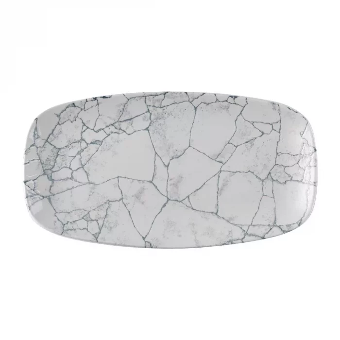Churchill Studio Prints Kintsugi Pearl Chefs Oblong Plate Grey 348x189mm (Pack of 6) - Image 1