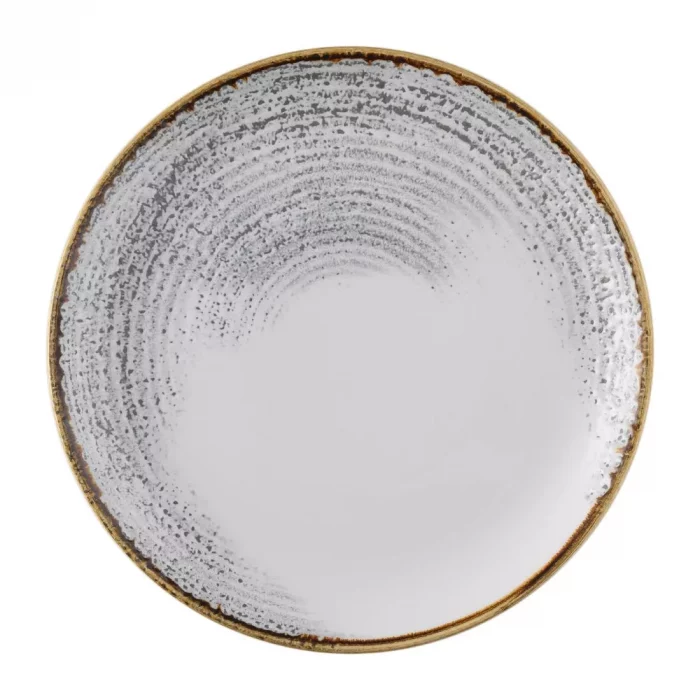 Churchill Studio Prints Homespun Accents Jasper Evolve Coupe Plate Grey 286mm (Pack of 12) - Image 1