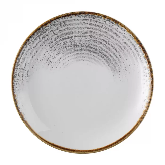 Churchill Studio Prints Homespun Accents Jasper Evolve Coupe Plate Grey 219mm (Pack of 12) - Image 1