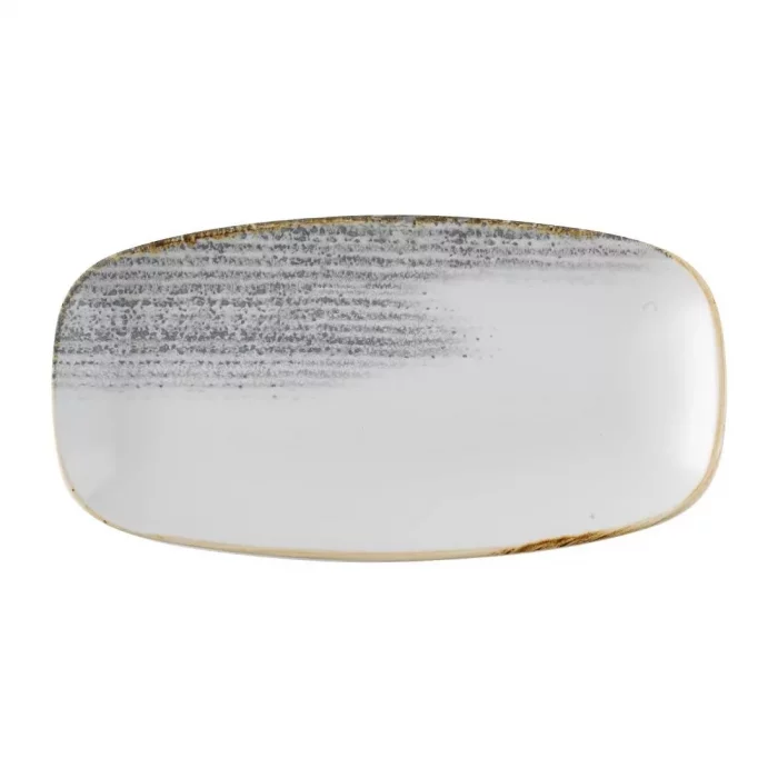 Churchill Studio Prints Homespun Accents Jasper Chefs Oblong Plate Grey 287x152mm (Pack of 12) - Image 1