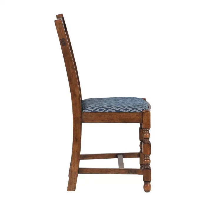 Mayfair Dining Chair with Blue Diamond Padded Seat (Pack of 2) - Image 2