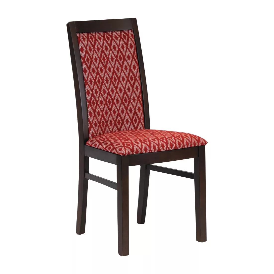ft412_angle.jpg Brooklyn Padded Back Dark Walnut Dining Chair with Red Diamond Padded Seat and Back (Pack of 2) - Image 1