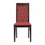 Brooklyn Padded Back Dark Walnut Dining Chair with Red Diamond Padded Seat and Back (Pack of 2) - Image 2