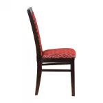 Brooklyn Padded Back Dark Walnut Dining Chair with Red Diamond Padded Seat and Back (Pack of 2) - Image 3