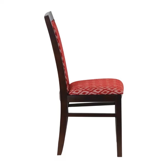 Brooklyn Padded Back Dark Walnut Dining Chair with Red Diamond Padded Seat and Back (Pack of 2) - Image 3