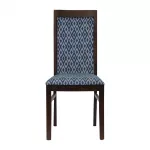 Brooklyn Padded Back Dark Walnut Dining Chair with Blue Diamond Padded Seat and Back (Pack of 2) - Image 2