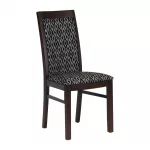 Brooklyn Padded Back Dark Walnut Dining Chair with Black Diamond Padded Seat and Back (Pack of 2)