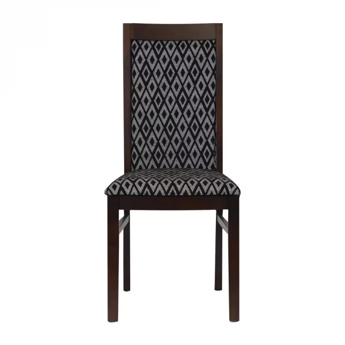 Brooklyn Padded Back Dark Walnut Dining Chair with Black Diamond Padded Seat and Back (Pack of 2) - Image 2