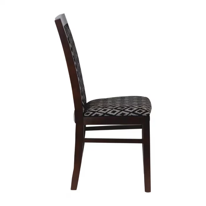 Brooklyn Padded Back Dark Walnut Dining Chair with Black Diamond Padded Seat and Back (Pack of 2) - Image 3