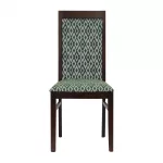 Brooklyn Padded Back Dark Walnut Dining Chair with Green Diamond Padded Seat and Back (Pack of 2) - Image 2