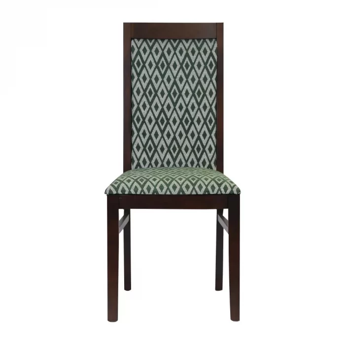 Brooklyn Padded Back Dark Walnut Dining Chair with Green Diamond Padded Seat and Back (Pack of 2) - Image 2