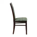 Brooklyn Padded Back Dark Walnut Dining Chair with Green Diamond Padded Seat and Back (Pack of 2) - Image 3