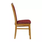 Brooklyn Padded Back Soft Oak Dining Chair with Red Diamond Padded Seat and Back (Pack of 2) - Image 3