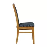 Brooklyn Padded Back Soft Oak Dining Chair with Blue Diamond Padded Seat and Back (Pack of 2) - Image 3