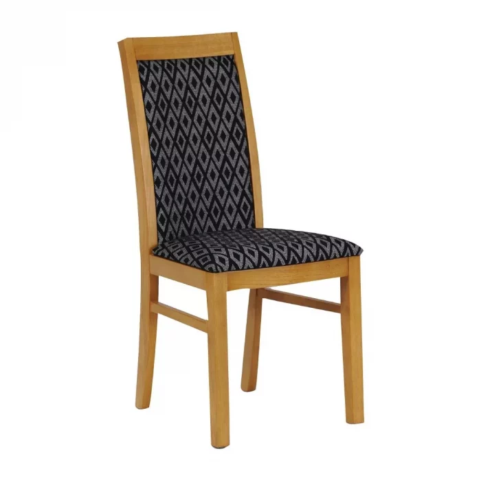 Brooklyn Padded Back Soft Oak Dining Chair with Black Diamond Padded Seat and Back (Pack of 2) - Image 1