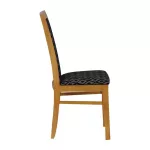 Brooklyn Padded Back Soft Oak Dining Chair with Black Diamond Padded Seat and Back (Pack of 2) - Image 3