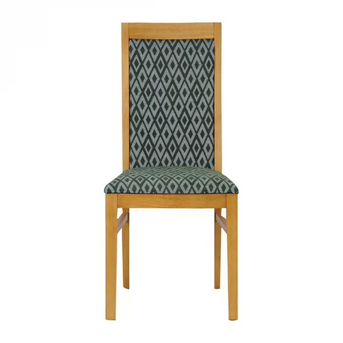 Brooklyn Padded Back Soft Oak Dining Chair with Green Diamond Padded Seat and Back (Pack of 2) - Image 2