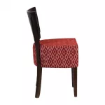 Asti Padded Dark Walnut Dining Chair with Red Diamond Deep Padded Seat and Back (Pack of 2) - Image 3