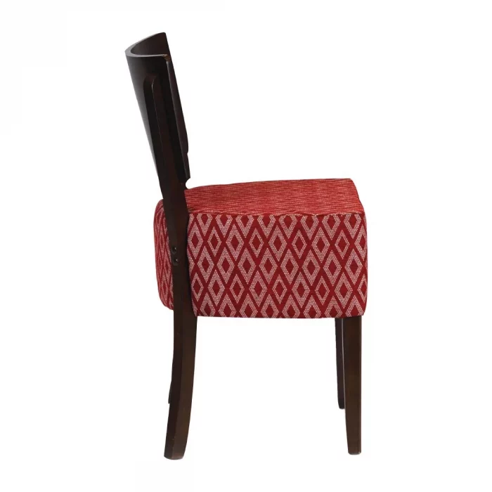 Asti Padded Dark Walnut Dining Chair with Red Diamond Deep Padded Seat and Back (Pack of 2) - Image 3