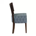 Asti Padded Dark Walnut Dining Chair with Blue Diamond Deep Padded Seat and Back (Pack of 2) - Image 3