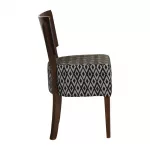 Asti Padded Dark Walnut Dining Chair with Black Diamond Deep Padded Seat and Back (Pack of 2) - Image 3