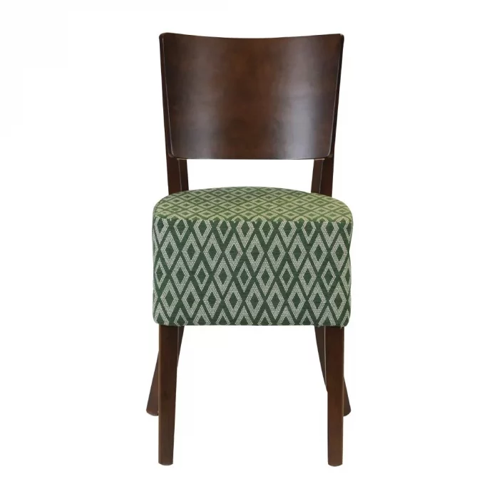 Asti Padded Dark Walnut Dining Chair with Green Diamond Deep Padded Seat and Back (Pack of 2) - Image 2