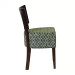 Asti Padded Dark Walnut Dining Chair with Green Diamond Deep Padded Seat and Back (Pack of 2) - Image 3