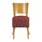 Asti Padded Soft Oak Dining Chair with Red Diamond Deep Padded Seat and Back (Pack of 2) - Image 2