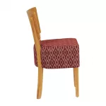 Asti Padded Soft Oak Dining Chair with Red Diamond Deep Padded Seat and Back (Pack of 2) - Image 3