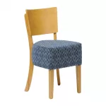 Asti Padded Soft Oak Dining Chair with Blue Diamond Deep Padded Seat and Back (Pack of 2)