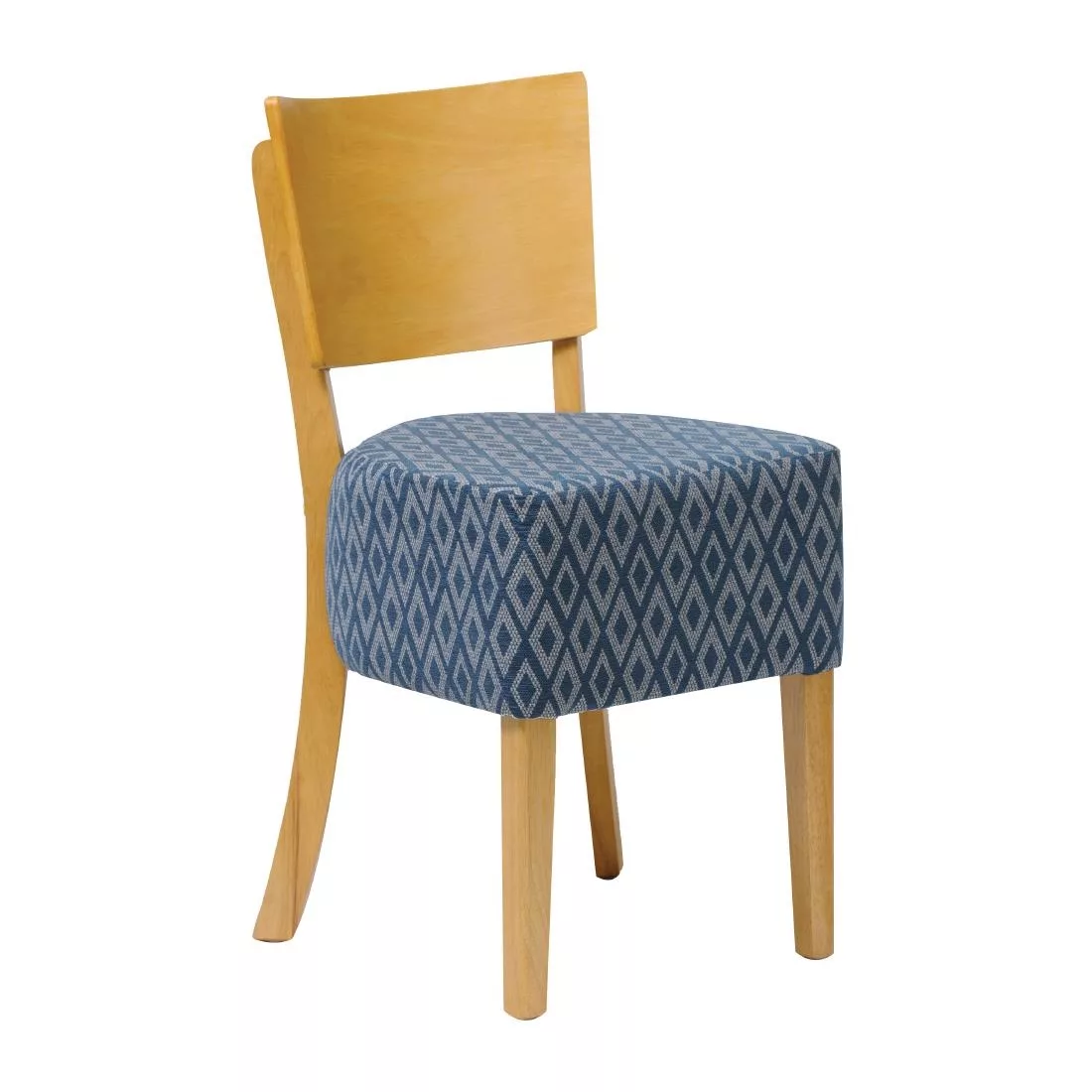 ft425_angle.jpg Asti Padded Soft Oak Dining Chair with Blue Diamond Deep Padded Seat and Back (Pack of 2) - Image 1