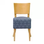 Asti Padded Soft Oak Dining Chair with Blue Diamond Deep Padded Seat and Back (Pack of 2) - Image 2