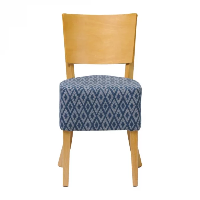 Asti Padded Soft Oak Dining Chair with Blue Diamond Deep Padded Seat and Back (Pack of 2) - Image 2