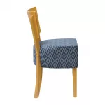Asti Padded Soft Oak Dining Chair with Blue Diamond Deep Padded Seat and Back (Pack of 2) - Image 3