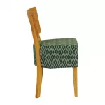 Asti Padded Soft Oak Dining Chair with Green Diamond Deep Padded Seat and Back (Pack of 2) - Image 3