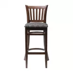 Manhattan Dark Walnut Bar Chair with Black Diamond Padded Seat - Image 2