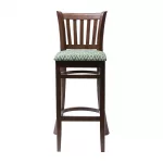Manhattan Dark Walnut Bar Chair with Green Diamond Padded Seat - Image 2