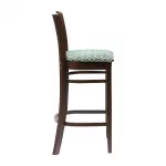 Manhattan Dark Walnut Bar Chair with Green Diamond Padded Seat - Image 3