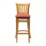 Manhattan Soft Oak Bar Chair with Red Diamond Padded Seat - Image 2