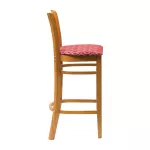 Manhattan Soft Oak Bar Chair with Red Diamond Padded Seat - Image 3