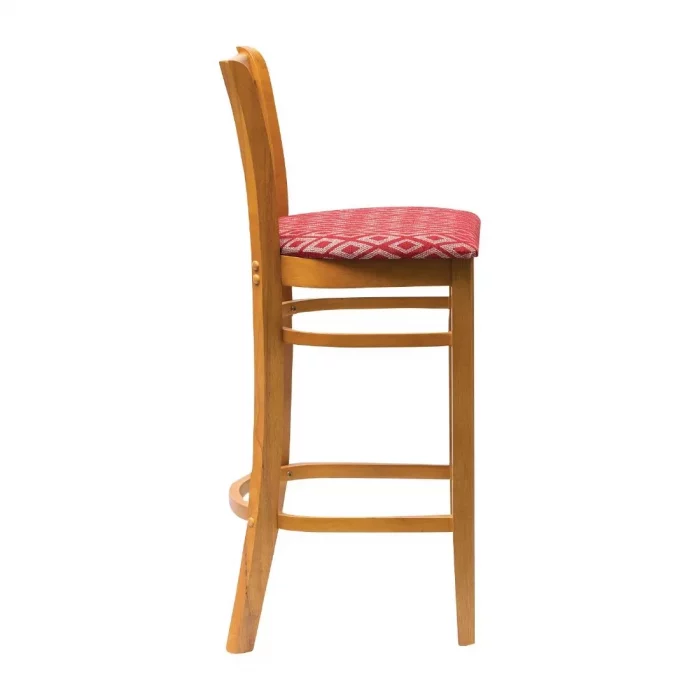 Manhattan Soft Oak Bar Chair with Red Diamond Padded Seat - Image 3