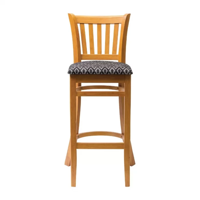 Manhattan Soft Oak Bar Chair with Black Diamond Padded Seat - Image 2