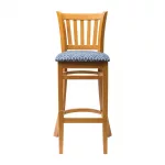 Manhattan Soft Oak Bar Chair with Blue Diamond Padded Seat - Image 2